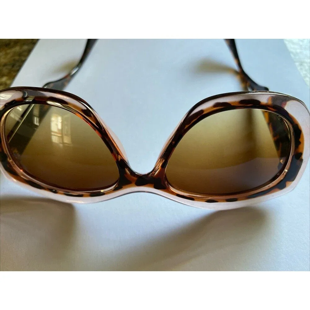 Women's Brown Frosted And Tortoise Shell Sun Glasses